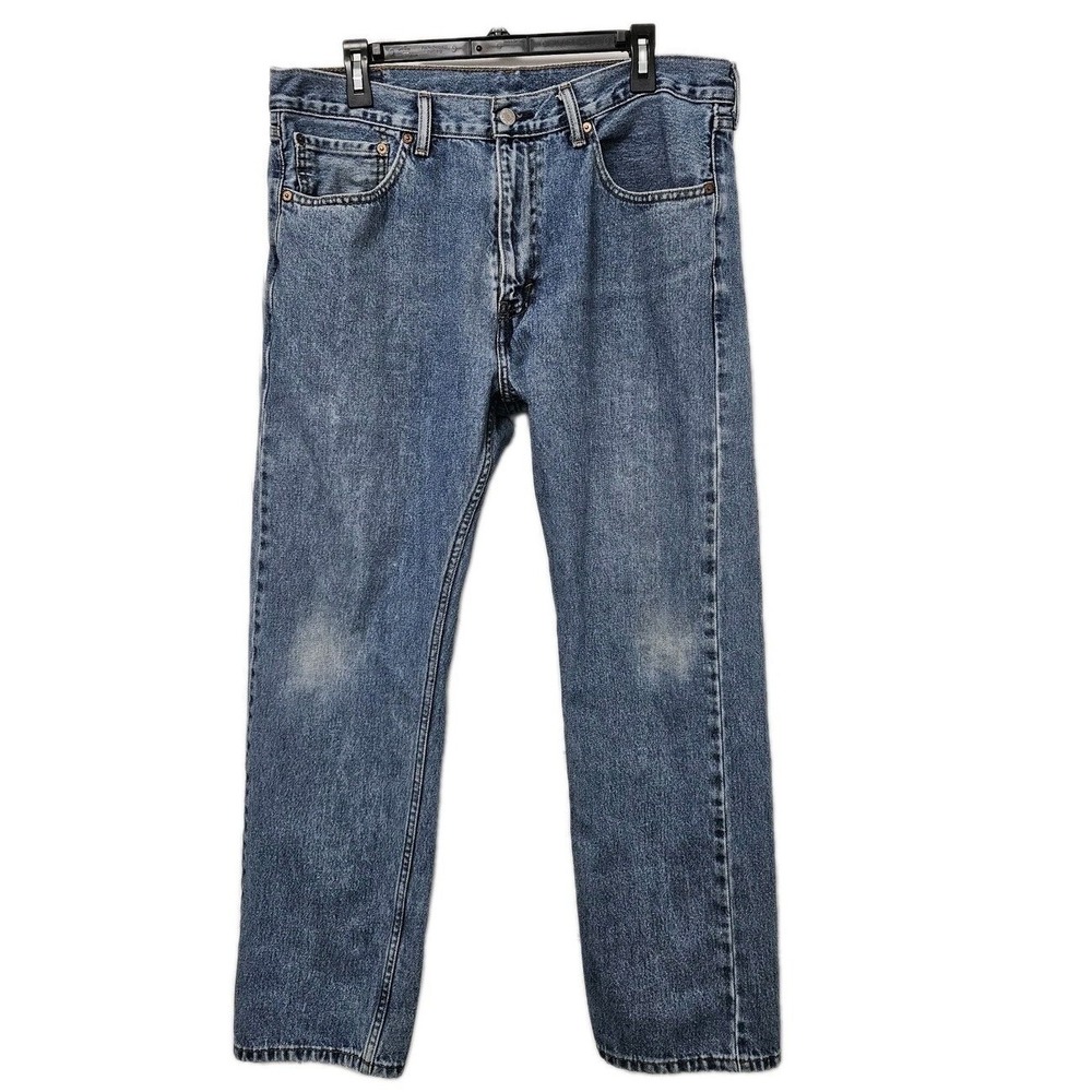 Levi's Jeans Mens 36x30 Blue 505 Straight Fit Medium Wash Denim Cotton Classic